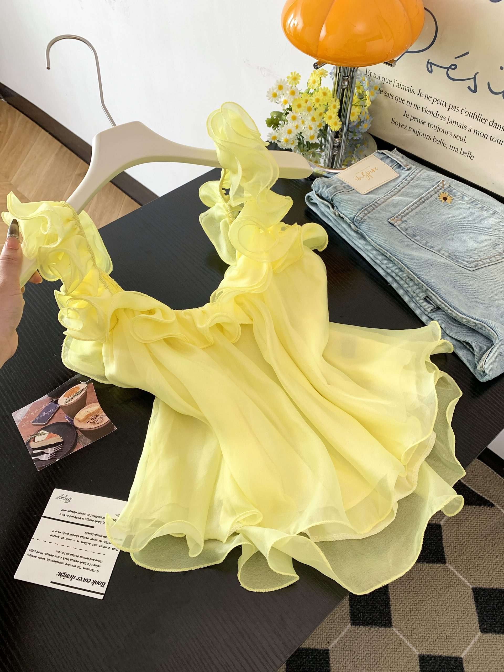 French Ruffle Off-Shoulder Chiffon Top Women Summer Loose Slimming