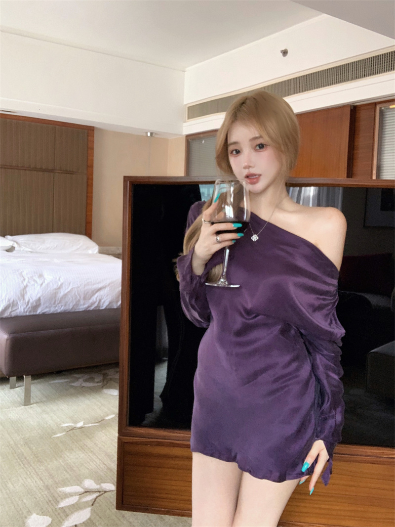 Women's Asymmetric One-Shoulder Lace-Up Open-Back Slimming Shirt