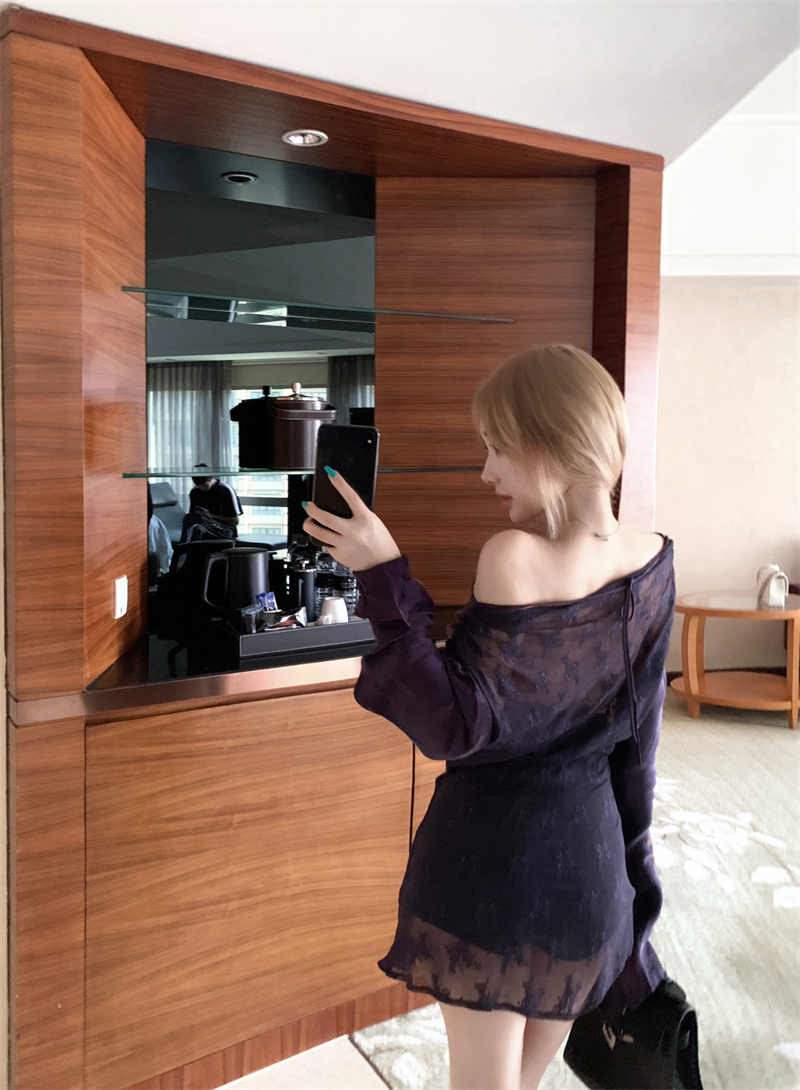 Women's Asymmetric One-Shoulder Lace-Up Open-Back Slimming Shirt - Image 4